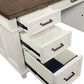 Riva Ridge Caraway 3-Piece Executive Desk with Door Bookcase and Lateral File Set in Aged Ivory, , large
