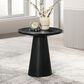 Furniture of America Halewood Round End Table in Black, , large