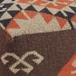 LR Home 18" Square Kilim Pouf in Brown and Orange, , large