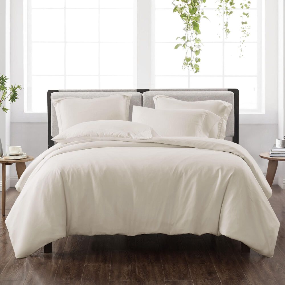 Pem America Cannon Solid 3-Piece Full/Queen Duvet Cover Set in Ivory, , large