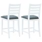 Linon Home Decor Flynn 22" Counter Stool with Charcoal Grey Cushion in White (Set of 2), , large
