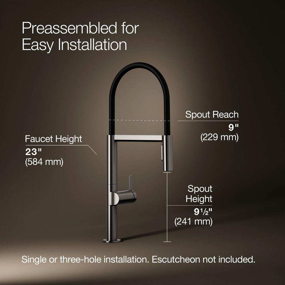 Kohler Components Semi-Professional Kitchen Sink Faucet in Vibrant Titanium, , large