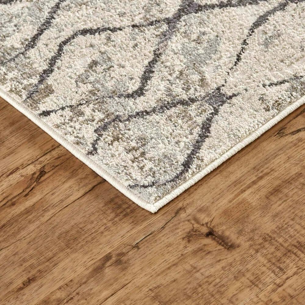 Feizy 3872F Kano Ivory / Gray 2&#39;2&quot; x 3&#39; Area Rug, , large