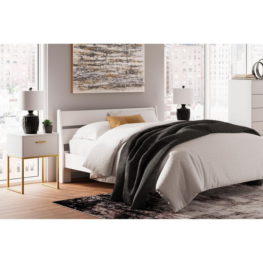 Ashley Socalle Queen Platform Bed in Matte White, , large
