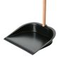 Creative Coop 2-Piece Beech Wood Broom and Standing Metal Dust Pan Set in Natural and Black, , large