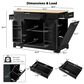 HOMLUX 47" Fluted Kitchen Island with Trash Can Storage Cabinet in Black and Natural, , large