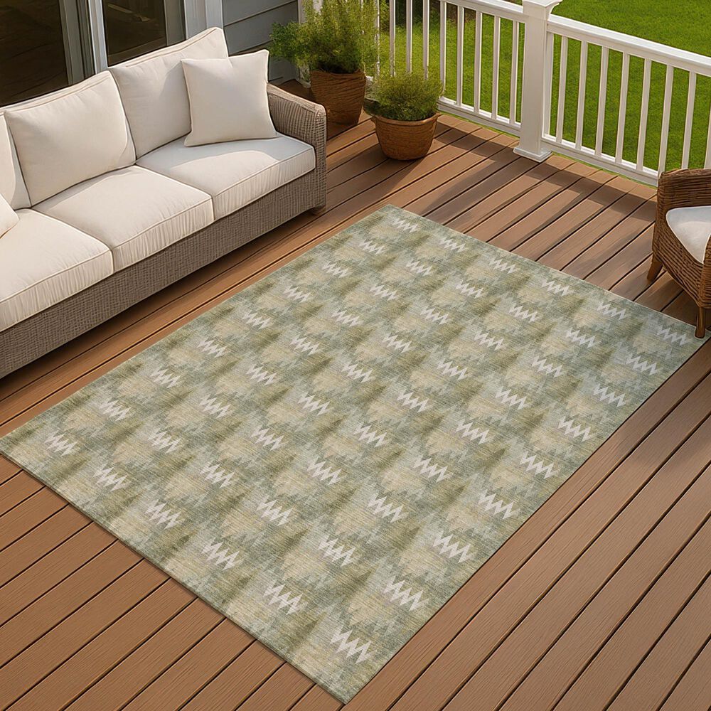 Dalyn Rug Company Soft Essentials Chevron Olive 9' x 12' Area Rug, , large