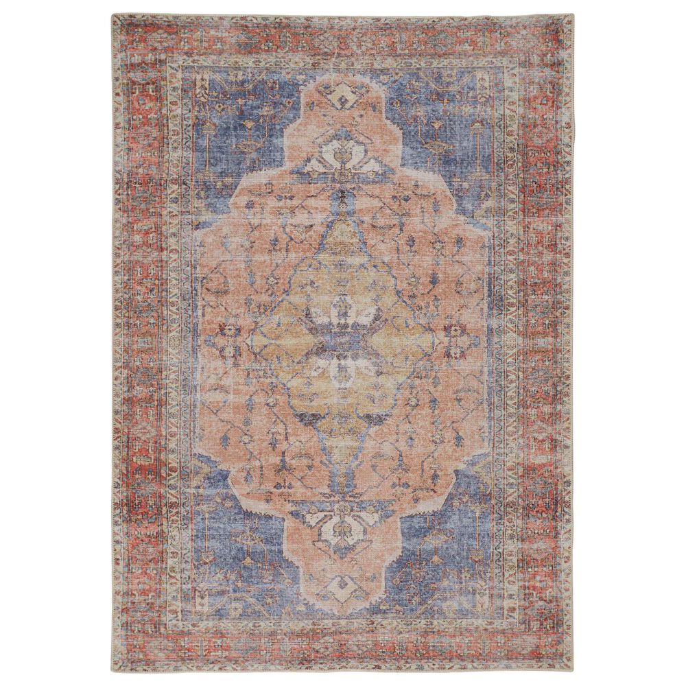 Feizy Percy 7"10" x 9"10" Rust and Blue Area Rug, , large