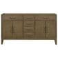Lexora Home Laurel 60" Double Bathroom Vanity in Grey Oak with White Carrara Marble Top and Rectangular Sinks, , large