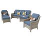 HOMLUX 5-Piece Patio Conversation Set with Two Ottomans in Denim Blue, , large