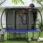 HOMLUX 10" Outdoor Trampoline with Basketball Hoop in Blue, , large