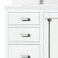 James Martin Vanities Addison 30" Single Bathroom Vanity in Glossy White with Single Hole 3 cm White Zeus Quartz Top and Rectangular Sink, , large