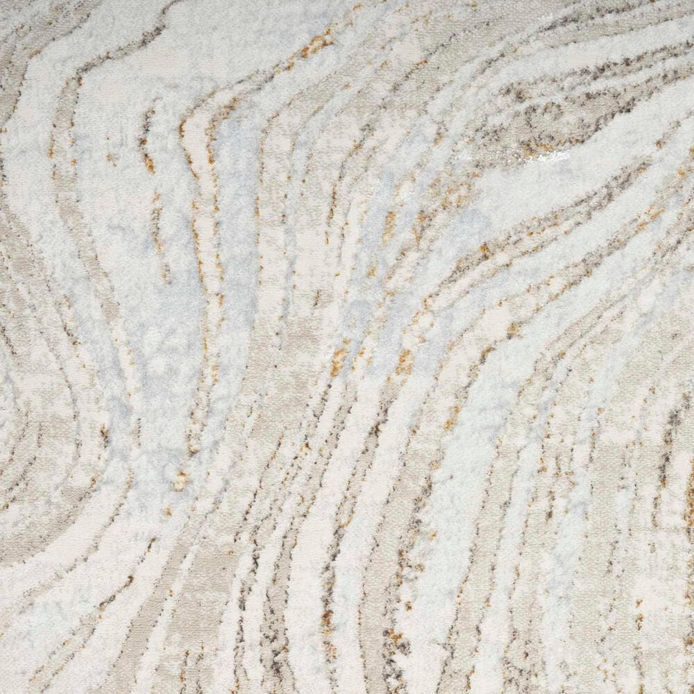 Nourison Glitz GLZ22 Grey and Gold 7&#39;10&quot; x 9&#39;10&quot; Area Rug, , large