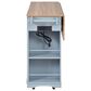 HOMLUX 54" Mobile Kitchen Island with Glass Door Storage in Grey and Blue, , large