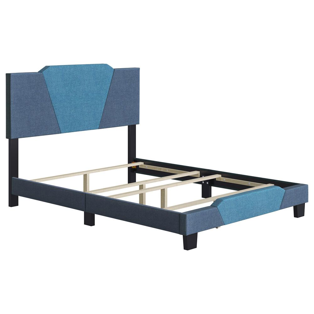Accent Tuscany Full Upholstered Bed in Ocean Blue and Blue, , large