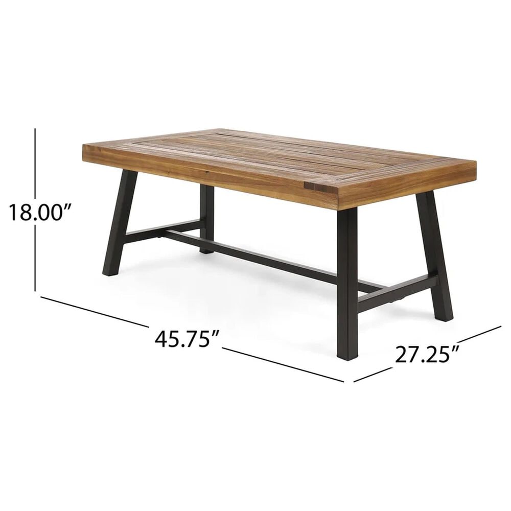 Hearth and Haven Carlisle Patio Coffee Table in Natural, , large