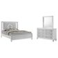 New Heritage Design Stardust 3-Piece Queen Bedroom Set in White and Silver, , large