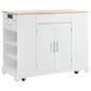 HOMLUX 49" Kitchen Island with Trash Can Storage Cabinet in White, , large
