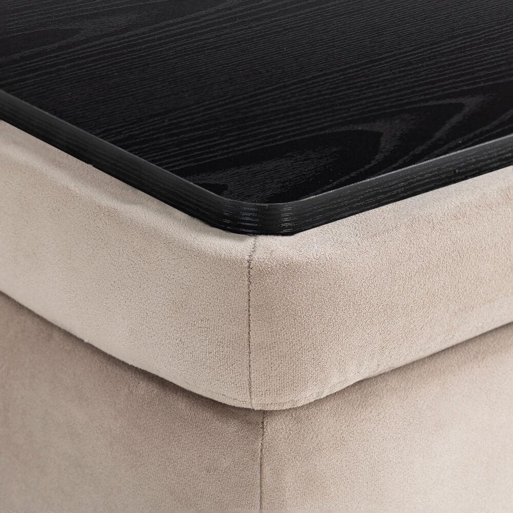 Lifestyle Solutions Kona Small Storage Ottoman in Taupe, , large