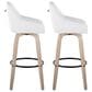 LumiSource Hannah Swivel Bar Stool with White Faux Leather Upholstery in Whitewashed and Black (Set of 2), , large