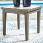 Ashley Rainier Ranch Patio Square End Table in Brown and Beige, , large