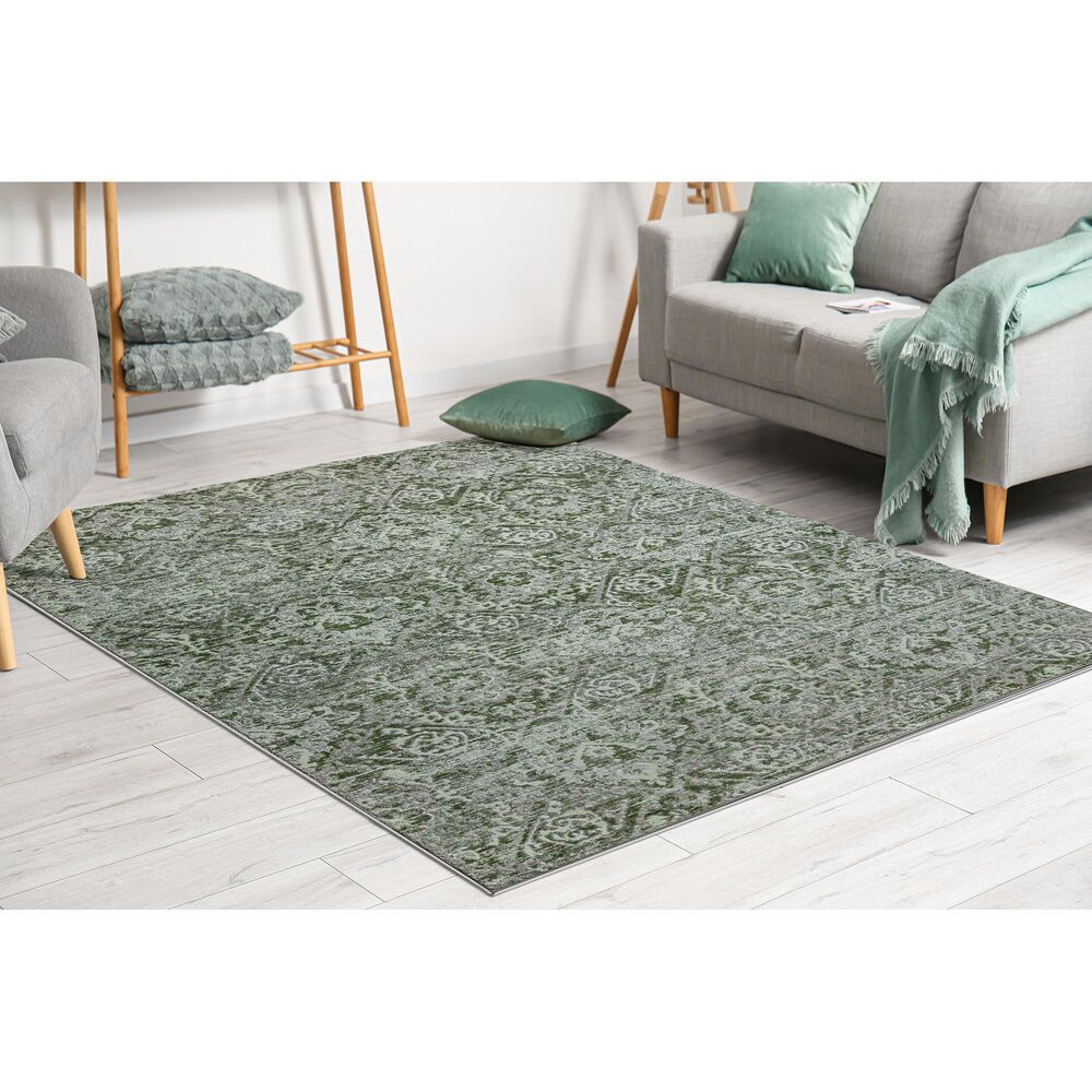 Radici USA Livigno Damask 7&#39;10&quot; x 10&#39;6&quot; Green Area Rug, , large