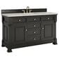 James Martin Vanities Brookfield 60" Single Bathroom Vanity in Black Onyx with 3 cm Victorian Silver Quartz Top and Rectangular Sink, , large