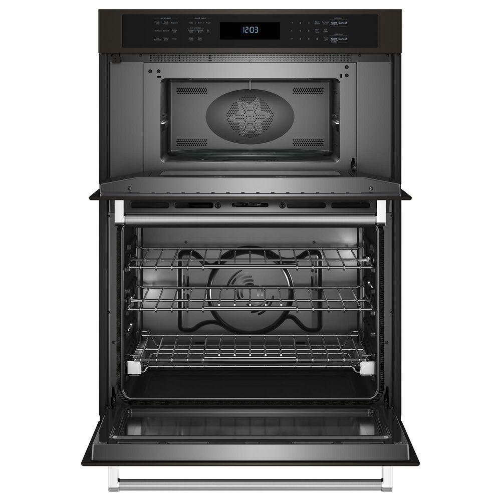 KitchenAid 30&quot; Electric Microwave Wall Oven Combo with Air Fry Mode in Black Stainless Steel, , large