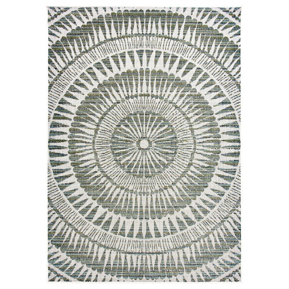 Central Oriental Santorini Colourscape Amiri Green and Ecru 7"10" x 9"10" Indoor/Outdoor Area Rug, , large