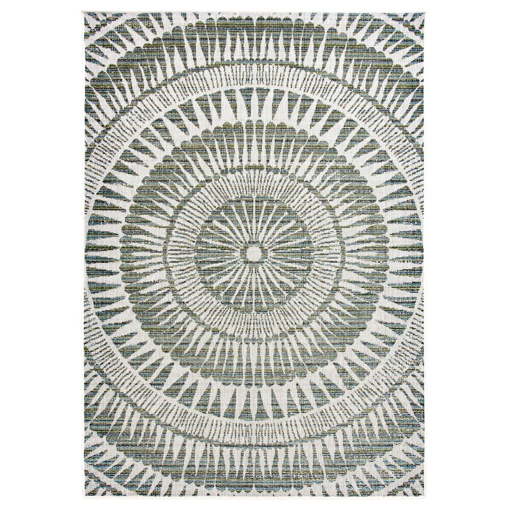 Central Oriental Santorini Colourscape Amiri Green and Ecru 7"10" x 9"10" Indoor/Outdoor Area Rug, , large