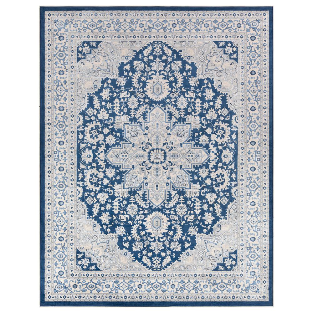 Surya Monaco MOC-2314 6'9" x 9'9" Navy, Cream and Silver Gray Area Rug, , large