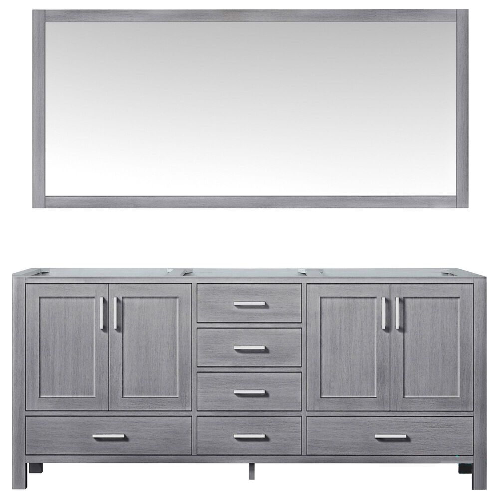 Lexora Home Jacques 72" Double Bathroom Vanity and Mirror in Distressed Grey, , large