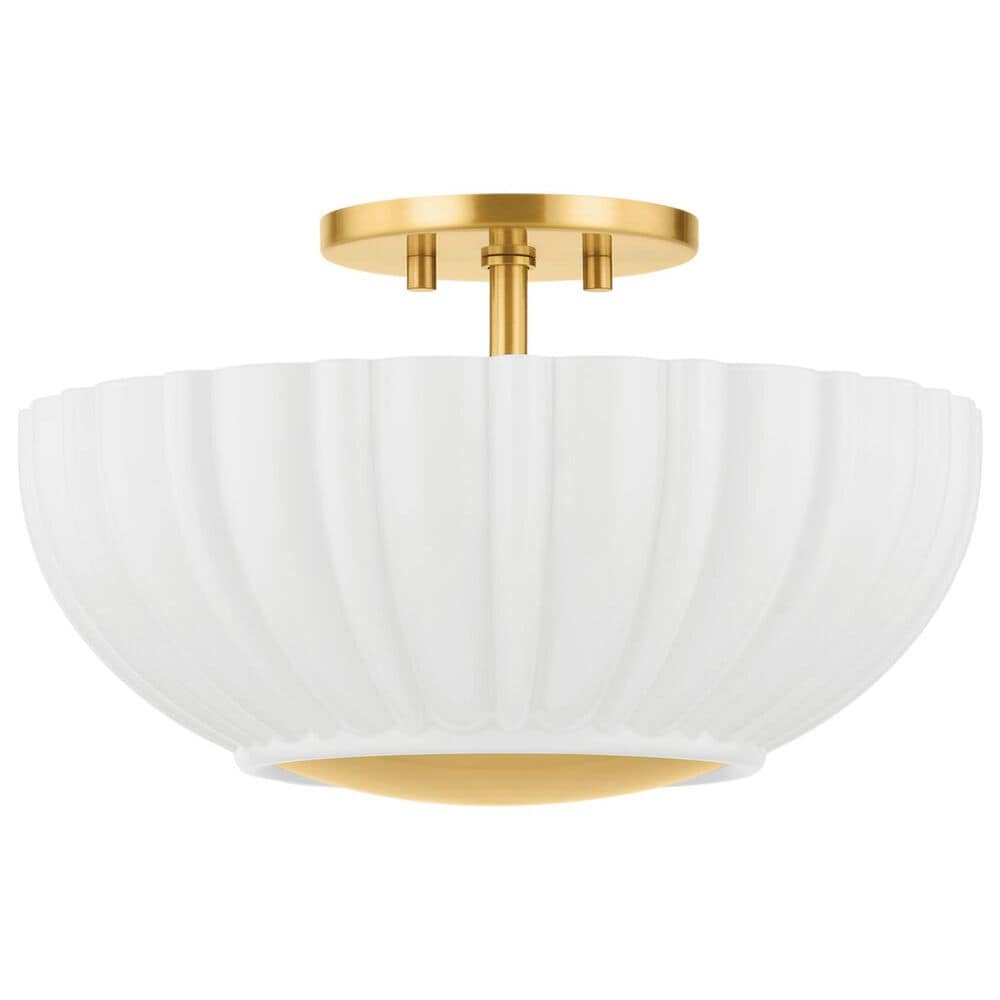 Mitzi Lighting Anne 2-Light Flush Mount in Aged Brass, , large