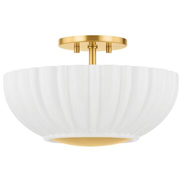 Mitzi Lighting Anne 2-Light Flush Mount in Aged Brass, , large