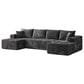 HOMLUX 134.6" Sectional Sofa with High Density Foam in Gray, , large