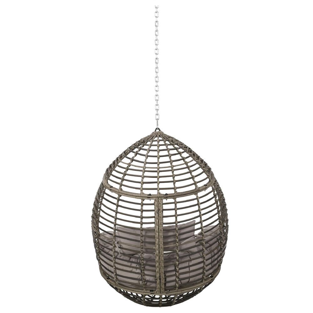 Noble House Morris Patio Hanging Chair in Gray, , large