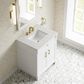 James Martin Bellshire 30" Single Bathroom Vanity in Bright White with 3 cm Eternal Jasmine Pearl Silestone Top and Rectangular Sink, , large
