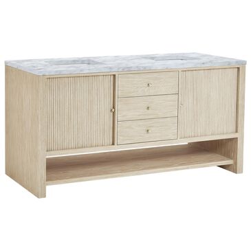 James Martin Vanities Marigot Single 72" Double Vanity in Sun-washed Oak with 3 cm Carrara White Marble Top, , large