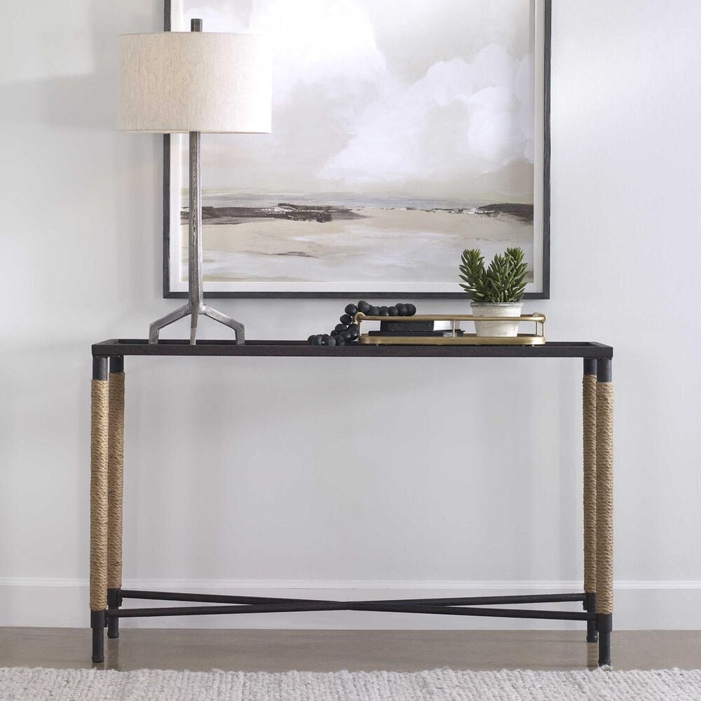 Uttermost Braddock Console Table in Natural Fiber Rope, , large