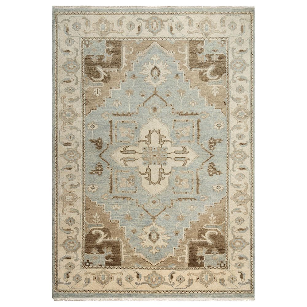 RIZZY Belmont 6" x 9" Grey, Brown, Ivory and Blue Area Rug, , large