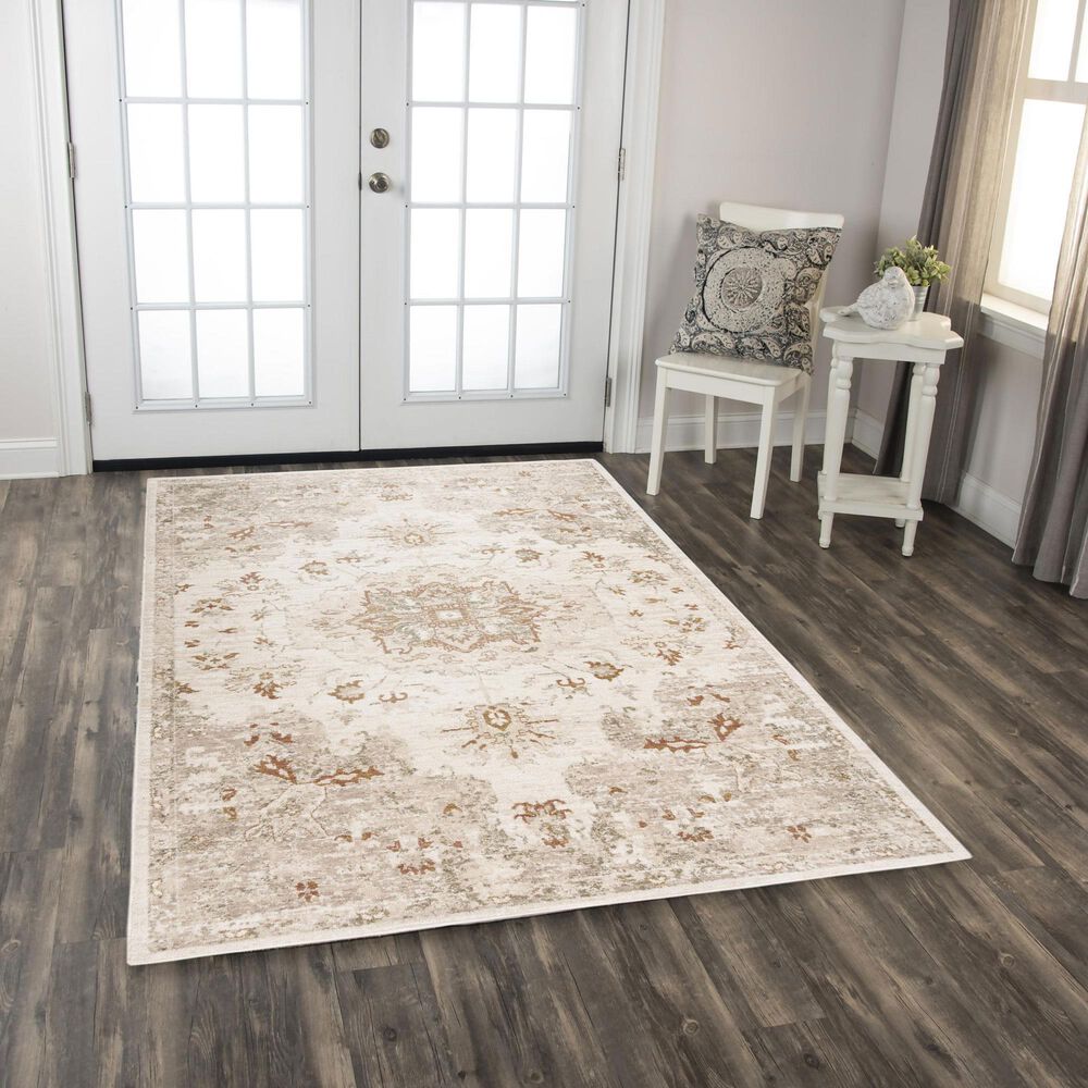 RIZZY Ventura Beige and Green 3' x 10' Runner, , large