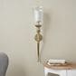 Maple and Jade Textured Indoor/Outdoor Wall Sconce in Gold and Clear (Set of 2), , large