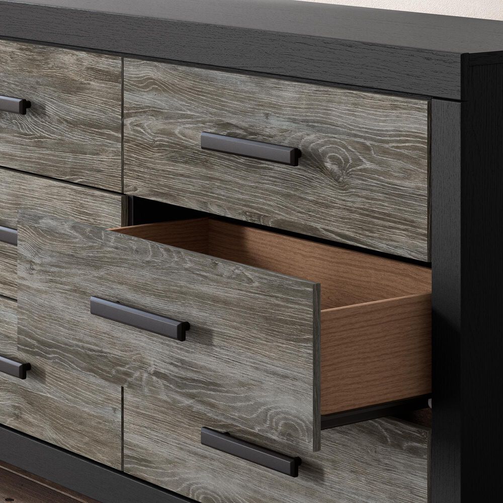 Ashley Broachmyn 6 Drawer Dresser Only in Warm Gray and Matte Black, , large