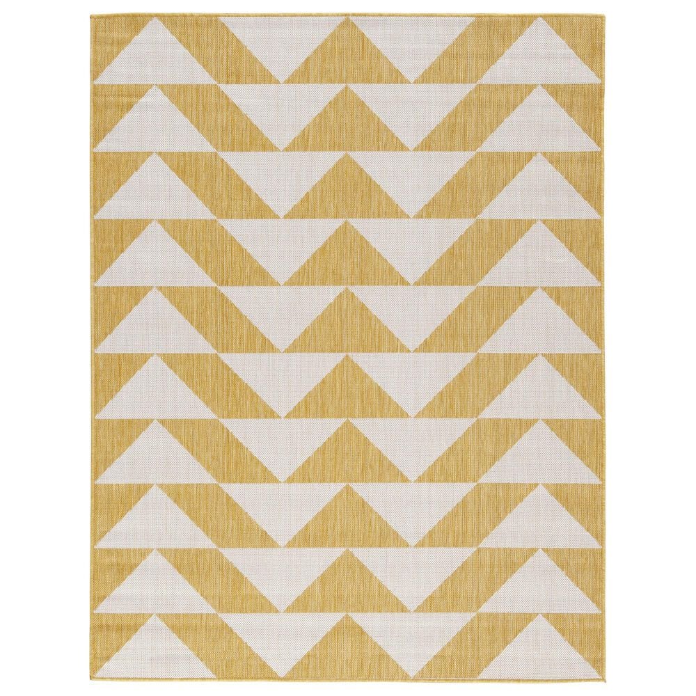 Ashley Thomley Indoor/Outdoor 8" x 10" Ivory and Yellow Area Rug, , large