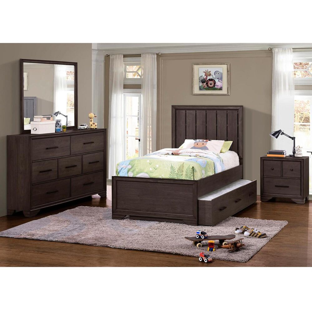 Samuel Lawrence Granite Falls 3 Drawer Nightstand in Dark Brown, , large