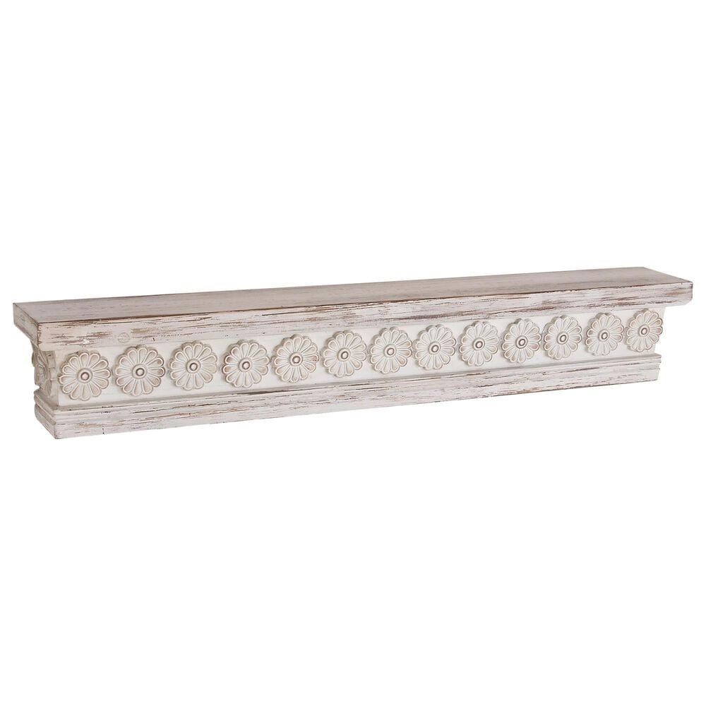 Maple and Jade 36" x 6" Wall Shelf in Distressed White, , large