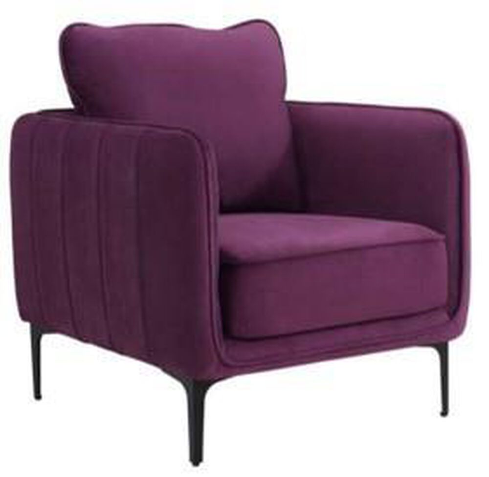 Mayberry Hill Rae Accent Chair in Lavish Purple Velvet, , large