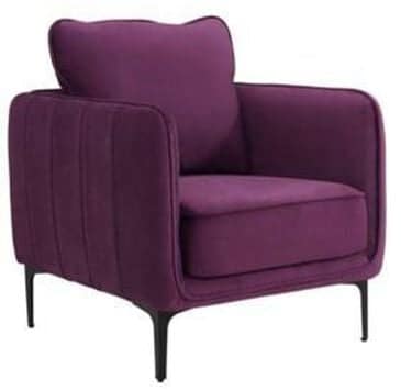 Mayberry Hill Rae Accent Chair in Lavish Purple Velvet, , large