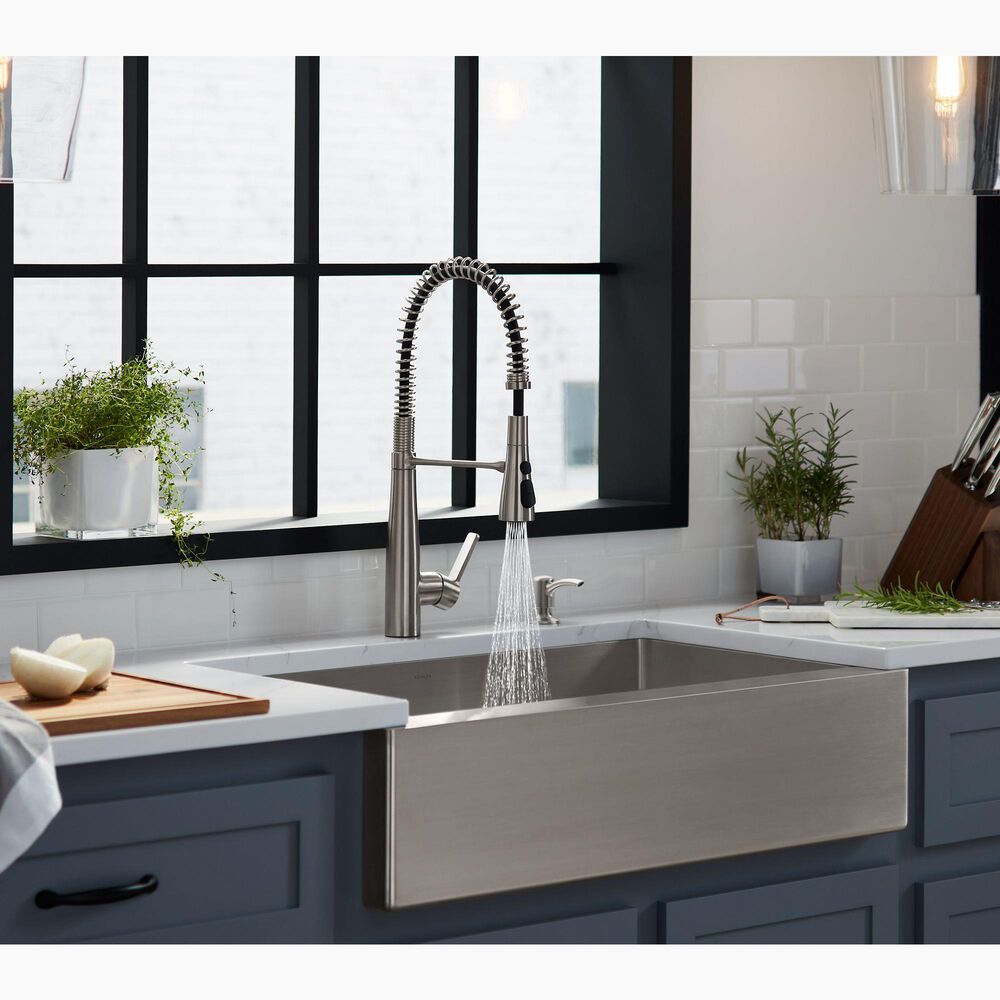 Kohler Strive 35.5" Single Bowl Farmhouse Kitchen Sinks in Stainless Steel, , large