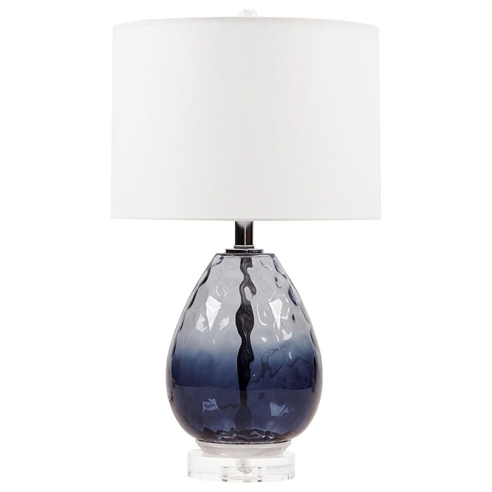 Hampton Park Borel Ombre Glass Table Lamp in Plated Silver and Dark Blue, , large